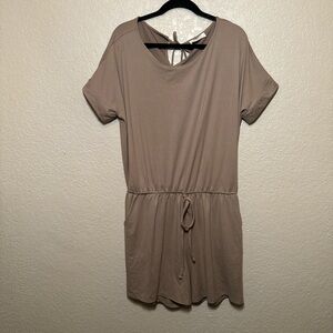 Zenana Outfitters Taupe Short Sleeve Romper